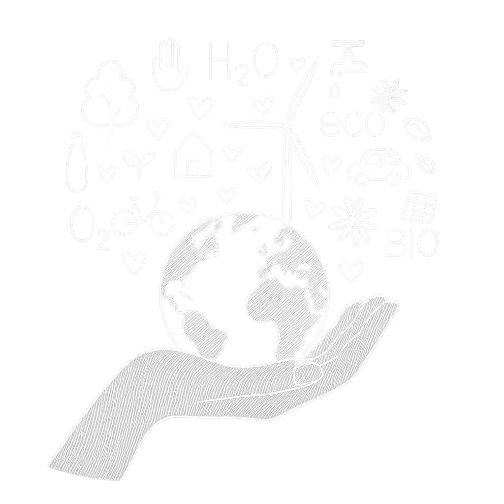 Sustainability concept with hand holding Earth and eco-friendly icons